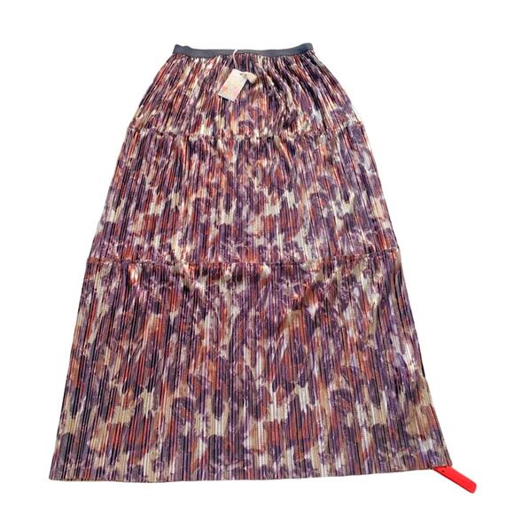 Johnny Was Idinia Shimmer Maxi Skirt Brown Metallic Pull On Style Size Small NWT - Picture 2 of 16